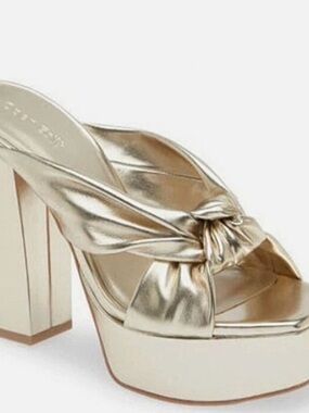 Open Edit Gold Knotted Platform Sandal - Women